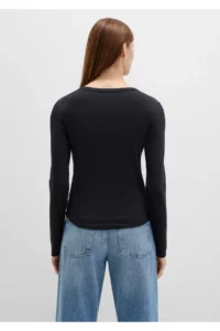Mavi Long Sleeve Black Basic T-Shirt Fitted -900 - Image 5
