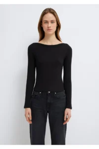 Mavi Long Sleeve Black Basic T-Shirt Slim Fit / Slim Fit -900 - Image 3