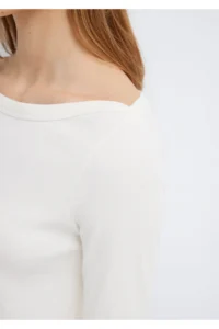 Mavi Long Sleeve Ecru Basic T-Shirt Slim Fit / Slim Fit -80194 - Image 7