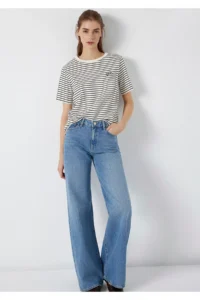 Mavi Logo Printed Striped T-Shirt Regular Fit / Normal Cut -85143 - Image 2