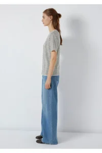Mavi Logo Printed Striped T-Shirt Regular Fit / Normal Cut -85143 - Image 5