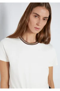 Mavi Collar Detailed Ecru T-Shirt Semi Slim Fit / Semi Slim Fit -70048 - Image 3