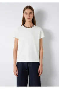 Mavi Collar Detailed Ecru T-Shirt Semi Slim Fit / Semi Slim Fit -70048 - Image 4