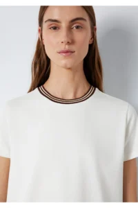 Mavi Collar Detailed Ecru T-Shirt Semi Slim Fit / Semi Slim Fit -70048 - Image 7