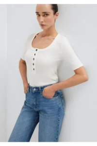 Mavi Ecru T-Shirt Fitted / Close-fitting Cut -80194 - Image 2