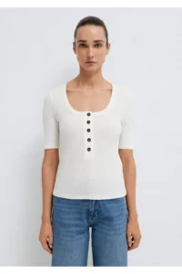 Mavi Ecru T-Shirt Fitted / Close-fitting Cut -80194 - Image 3