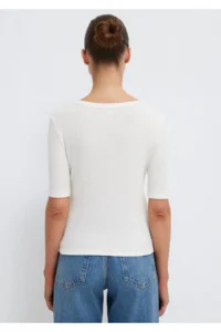 Mavi Ecru T-Shirt Fitted / Close-fitting Cut -80194 - Image 5