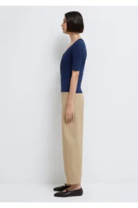 Mavi Buttoned Navy Blue T-Shirt Fitted -70497 - Image 4