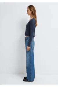Mavi Long Sleeve Navy Blue Crop T-Shirt Standard -70726 - Image 5