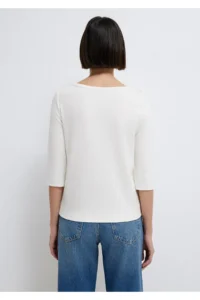 Mavi Button Detailed Ecru T-Shirt Slim Fit / Slim Fit -70057 - Image 5