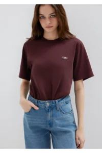 Mavi Jeans Printed Claret Red T-Shirt Regular Fit / Normal Cut -70223 - Image 2