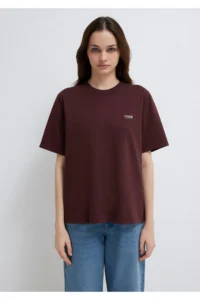 Mavi Jeans Printed Claret Red T-Shirt Regular Fit / Normal Cut -70223 - Image 3