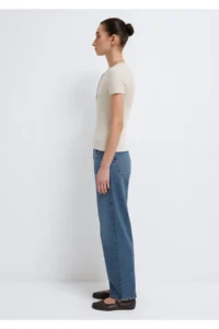 Mavi Semi-Buttoned Beige Basic T-Shirt Fitted -80084 - Image 5