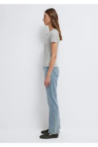 Mavi Semi-Buttoned Gray Basic T-Shirt Fitted -83096 - Image 5
