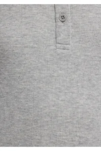 Mavi Semi-Buttoned Gray Basic T-Shirt Fitted -83096 - Image 8