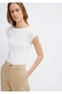 Mavi Ecru Basic T-Shirt Fitted -70057