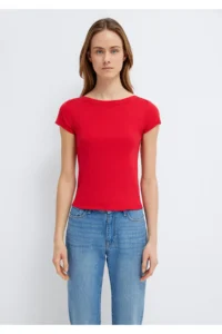 Mavi Red Basic T-Shirt Fitted -82054 - Image 4