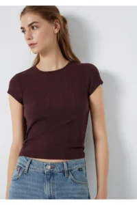 Mavi Brown Basic T-Shirt Fitted -70223