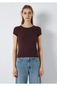 Mavi Brown Basic T-Shirt Fitted -70223 - Image 4