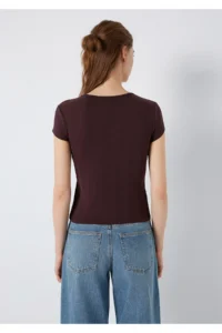 Mavi Brown Basic T-Shirt Fitted -70223 - Image 6