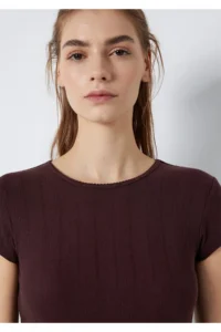 Mavi Brown Basic T-Shirt Fitted -70223 - Image 7