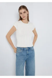 Mavi Ecru Basic T-Shirt Fitted -70057