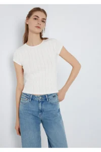 Mavi Ecru Basic T-Shirt Fitted -70057 - Image 2