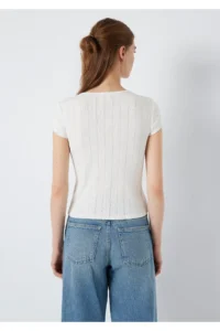Mavi Ecru Basic T-Shirt Fitted -70057 - Image 5