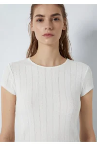 Mavi Ecru Basic T-Shirt Fitted -70057 - Image 6