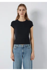 Mavi Navy Blue Basic T-Shirt Fitted -70489 - Image 3