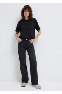 Mavi Black Basic Interlock T-Shirt Loose Fit / Loosely Comfortable Cut -900