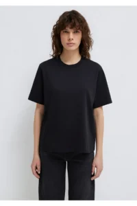 Mavi Black Basic Interlock T-Shirt Loose Fit / Loosely Comfortable Cut -900 - Image 3