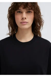 Mavi Black Basic Interlock T-Shirt Loose Fit / Loosely Comfortable Cut -900 - Image 6