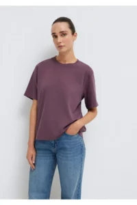 Mavi Purple Basic Interlock T-Shirt Loose Fit / Loosely Comfortable Cut -70260 - Image 2