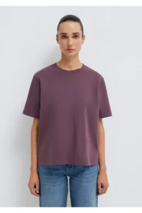 Mavi Purple Basic Interlock T-Shirt Loose Fit / Loosely Comfortable Cut -70260 - Image 3