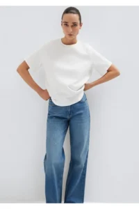 Mavi Ecru Basic Interlock T-Shirt Loose Fit / Loosely Comfortable Cut -70057 - Image 2