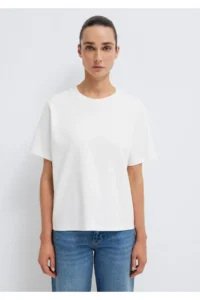 Mavi Ecru Basic Interlock T-Shirt Loose Fit / Loosely Comfortable Cut -70057 - Image 3