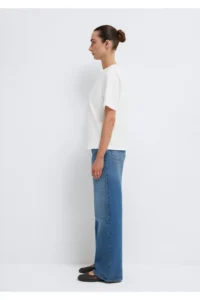 Mavi Ecru Basic Interlock T-Shirt Loose Fit / Loosely Comfortable Cut -70057 - Image 4