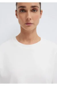 Mavi Ecru Basic Interlock T-Shirt Loose Fit / Loosely Comfortable Cut -70057 - Image 6