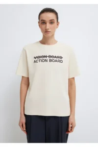 Mavi Printed Ecru T-Shirt Regular Fit / Normal Cut -70005 - Image 4