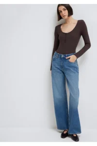 Mavi Long Sleeve Brown T-Shirt Fitted -70240 - Image 2