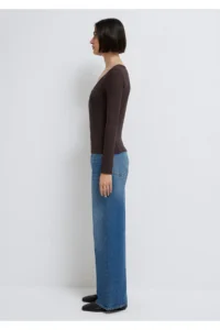Mavi Long Sleeve Brown T-Shirt Fitted -70240 - Image 5