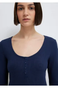 Mavi Long Sleeve Navy Blue T-Shirt Fitted -70497 - Image 6