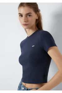 Mavi Logo Printed Navy Blue T-Shirt Fitted -85315