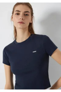 Mavi Logo Printed Navy Blue T-Shirt Fitted -85315 - Image 2
