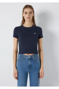 Mavi Logo Printed Navy Blue T-Shirt Fitted -85315 - Image 3