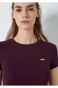 Mavi Logo Printed Purple T-Shirt Fitted -70434 - Image 6