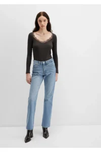Mavi Long Sleeve Brown T-Shirt Fitted -70262 - Image 2