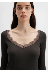 Mavi Long Sleeve Brown T-Shirt Fitted -70262 - Image 5