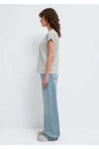 Mavi Logo Printed Gray T-Shirt Loose Fit - Image 4